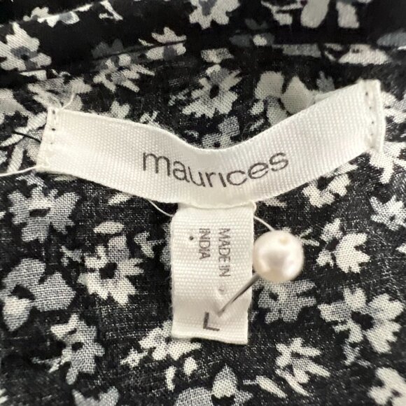Maurices Womens Floral Short Sleeve Round Neck A-Line Hi Low Dress Size Large - Picture 8 of 8